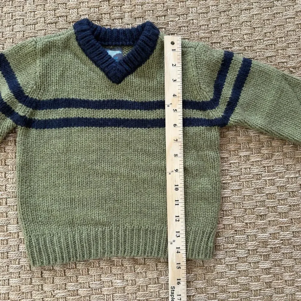 Old Navy Toddler’s VTG Style Green/Navy Blue Stripe Sweater Size 3T Long Sleeve